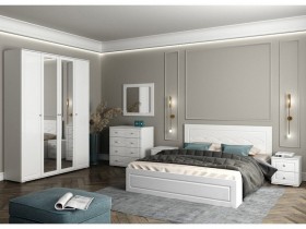 Модульная спальня Барселона (Белый/Белый глянец) в Колпашево - kolpashevo.katalogmebeli.com | фото 1