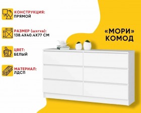 МС Мори Комод МК 1380.6 (МП/3) Белый в Колпашево - kolpashevo.katalogmebeli.com | фото 20