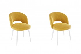 Набор стульев Моли 2 шт (жёлтый велюр/белый) в Колпашево - kolpashevo.katalogmebeli.com | фото