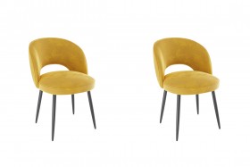 Набор стульев Моли 2 шт (жёлтый велюр/черный) в Колпашево - kolpashevo.katalogmebeli.com | фото