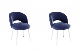 Набор стульев Моли 2 шт (синий велюр/белый) в Колпашево - kolpashevo.katalogmebeli.com | фото