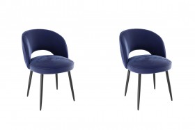 Набор стульев Моли 2 шт (синий велюр/черный) в Колпашево - kolpashevo.katalogmebeli.com | фото