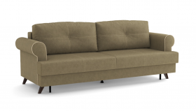 Оливер / диван - кровать 3-х местн. (еврокнижка) (велюр велутто коричневый 23 в Колпашево - kolpashevo.katalogmebeli.com | фото