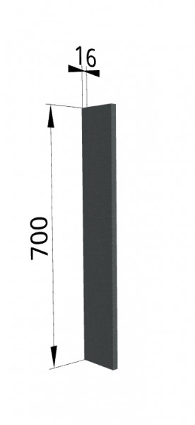 Панель торцевая ПТ 400 Квадро (для шкафа торцевого верхнего) Железо в Колпашево - kolpashevo.katalogmebeli.com | фото