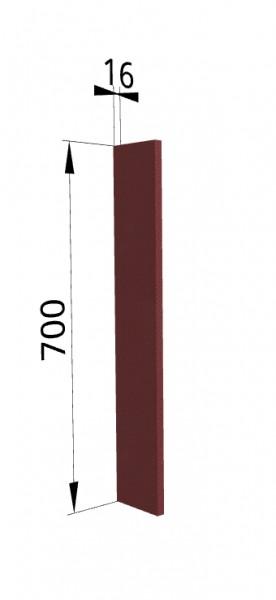 Панель торцевая ПТ 400 Квадро (для шкафа торцевого верхнего) Красная кожа в Колпашево - kolpashevo.katalogmebeli.com | фото