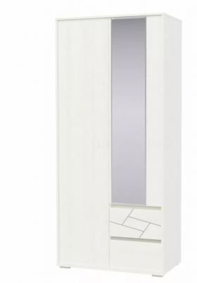Шкаф 2-х дверный с ящиками Аделина 1000 Рамух белый в Колпашево - kolpashevo.katalogmebeli.com | фото