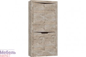 Шкаф 2-х створчатый комбинированный Хилтон (Дуб юкон/Гранж) в Колпашево - kolpashevo.katalogmebeli.com | фото