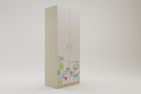 Шкаф 2-х створчатый с ящиками Флёр (Белый/корпус Клен) в Колпашево - kolpashevo.katalogmebeli.com | фото