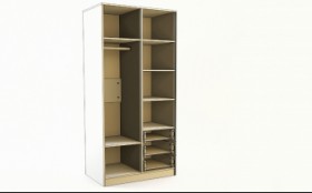 Шкаф 2-х створчатый с ящиками Флёр (Белый/корпус Клен) в Колпашево - kolpashevo.katalogmebeli.com | фото 2