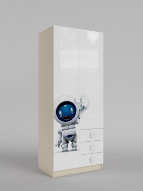 Шкаф 2-х створчатый с ящиками Санни (Белый/корпус Клен) в Колпашево - kolpashevo.katalogmebeli.com | фото 1