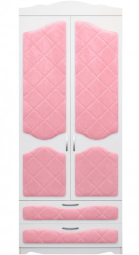Шкаф 2-х створчатый с ящиками серии Иллюзия 36 Светло-розовый в Колпашево - kolpashevo.katalogmebeli.com | фото