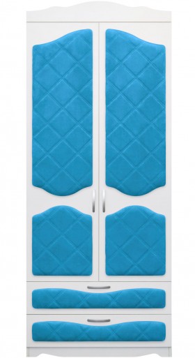 Шкаф 2-х створчатый с ящиками серии Иллюзия 84 Ярко-голубой в Колпашево - kolpashevo.katalogmebeli.com | фото