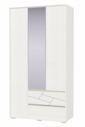 Шкаф 3-х дверный с ящиками Аделина 1200 Рамух белый в Колпашево - kolpashevo.katalogmebeli.com | фото