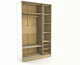 Шкаф 3-х створчатый с ящиками Эппл (Зеленый/Белый/корпус Клен) в Колпашево - kolpashevo.katalogmebeli.com | фото 3