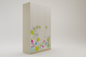 Шкаф 3-х створчатый с ящиками Флёр (Белый/корпус Клен) в Колпашево - kolpashevo.katalogmebeli.com | фото