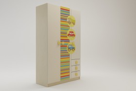 Шкаф 3-х створчатый с ящиками Клаксон (Бежевый/корпус Клен) в Колпашево - kolpashevo.katalogmebeli.com | фото