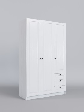 Шкаф 3-х створчатый с ящиками Классика (Белый/корпус Выбеленное дерево) в Колпашево - kolpashevo.katalogmebeli.com | фото 1