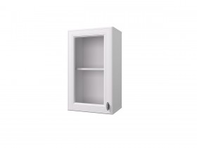 Шкаф 40 с витриной Ева (Белый Софт/Белый) в Колпашево - kolpashevo.katalogmebeli.com | фото