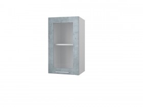 Шкаф 40 с витриной Лофт (Камень Оленна/Белый) в Колпашево - kolpashevo.katalogmebeli.com | фото