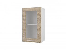 Шкаф 40 с витриной Полонез (Сосна Бран/Белый) в Колпашево - kolpashevo.katalogmebeli.com | фото