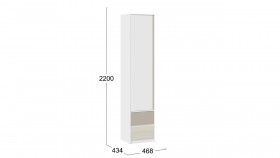 Шкаф для белья комбинированный «Сканди» Дуб Гарден/Белый/Глиняный серый в Колпашево - kolpashevo.katalogmebeli.com | фото 3