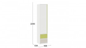 Шкаф для белья комбинированный «Сканди» Дуб Гарден/Белый/Зеленый в Колпашево - kolpashevo.katalogmebeli.com | фото 4