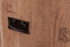 Шкаф для белья «Пилигрим» (Дуб Каньон светлый, Фон серый) в Колпашево - kolpashevo.katalogmebeli.com | фото 4