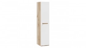 Шкаф для белья с 1-ой дверью «Фьюжн» Дуб Делано/Белый глянец в Колпашево - kolpashevo.katalogmebeli.com | фото