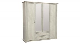Шкаф для одежды "Сохо" (бетон пайн белый/2 ящика/зеркало) в Колпашево - kolpashevo.katalogmebeli.com | фото 4