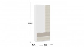 Шкаф для одежды комбинированный «Сканди» Дуб Гарден/Белый/Глиняный серый в Колпашево - kolpashevo.katalogmebeli.com | фото 4