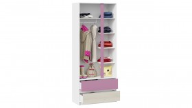 Шкаф для одежды комбинированный «Сканди» Дуб Гарден/Белый/Лиловый в Колпашево - kolpashevo.katalogmebeli.com | фото 4