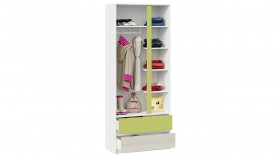 Шкаф для одежды комбинированный «Сканди» Дуб Гарден/Белый/Зеленый в Колпашево - kolpashevo.katalogmebeli.com | фото 4