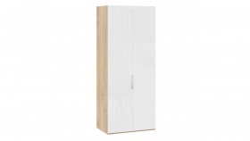 Шкаф для одежды с 2 глухими дверями «Эмбер» Яблоня Беллуно/Белый глянец в Колпашево - kolpashevo.katalogmebeli.com | фото