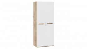 Шкаф для одежды с 2-мя дверями «Фьюжн» Дуб Делано/Белый глянец в Колпашево - kolpashevo.katalogmebeli.com | фото 1