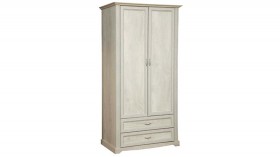 Шкаф для одежды "Сохо" (бетон пайн белый/2 ящика/зеркало) в Колпашево - kolpashevo.katalogmebeli.com | фото 2
