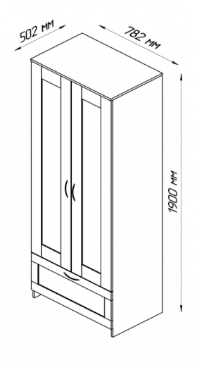 Шкаф двухдверный Сириус с 1 ящиком белый в Колпашево - kolpashevo.katalogmebeli.com | фото 2