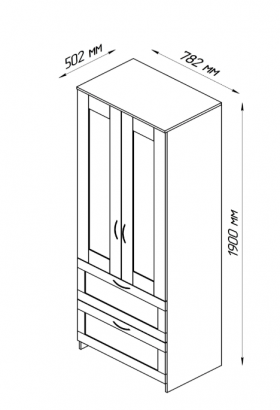 Шкаф двухдверный Сириус с 2 ящиками белый в Колпашево - kolpashevo.katalogmebeli.com | фото 3