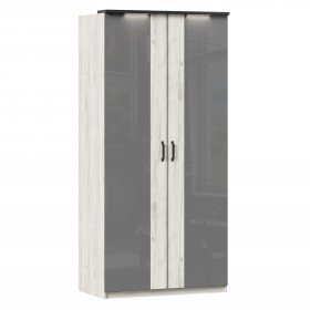 Техно ЛД 678.130.000.007 Шкаф 2-хстворчатый с комбинированными дверями (Дуб Крафт белый/Серый шифер) в Колпашево - kolpashevo.katalogmebeli.com | фото
