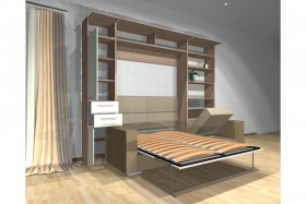 Шкаф-кровать с диваном Каролина в Колпашево - kolpashevo.katalogmebeli.com | фото 3