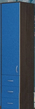 Шкаф-пенал №2 (закрытый) Бодего темный/Голубой в Колпашево - kolpashevo.katalogmebeli.com | фото 1