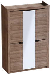 Шкаф трехдверный Соренто Дуб стирлинг/Кофе структурный матовый в Колпашево - kolpashevo.katalogmebeli.com | фото 1