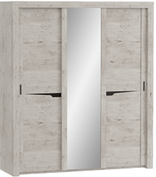 Шкаф трехдверный Соренто с раздвижными дверями Дуб бонифаций/Кофе структурный матовый в Колпашево - kolpashevo.katalogmebeli.com | фото