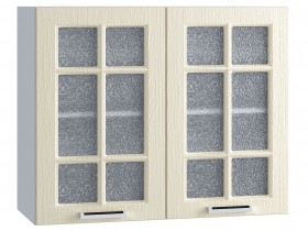 Шкаф верхний со стеклом 800, ШВС 800 (Клен кремовый/корпус белый) в Колпашево - kolpashevo.katalogmebeli.com | фото