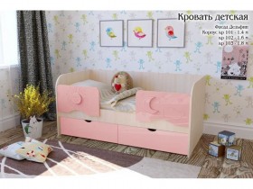 Соня Кровать детская 2 ящика 1.6 Розовый глянец в Колпашево - kolpashevo.katalogmebeli.com | фото 1