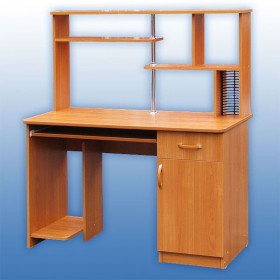 Компьютерный стол 1 с надстройкой (Венге/Дуб выбеленный) в Колпашево - kolpashevo.katalogmebeli.com | фото 3