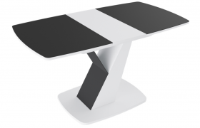 Стол обеденный «Гарда» Тип 1 (Белый/Стекло матовое черный графит) в Колпашево - kolpashevo.katalogmebeli.com | фото 5