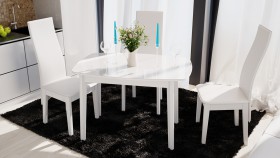 Стол обеденный «Портофино» (Белый глянец/Стекло белое) в Колпашево - kolpashevo.katalogmebeli.com | фото 2