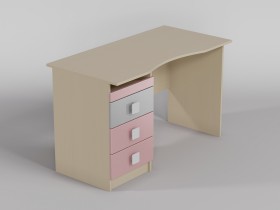 Стол (столешница с выемкой) Грэйси (Розовый/Серый/корпус Клен) в Колпашево - kolpashevo.katalogmebeli.com | фото
