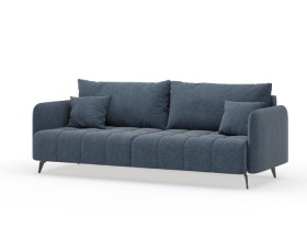 Валериан диван трёхместный прямой Синий, ткань RICO FLEX 101 в Колпашево - kolpashevo.katalogmebeli.com | фото 1