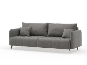 Валериан диван трёхместный прямой Стальной, ткань RICO FLEX 9292 в Колпашево - kolpashevo.katalogmebeli.com | фото